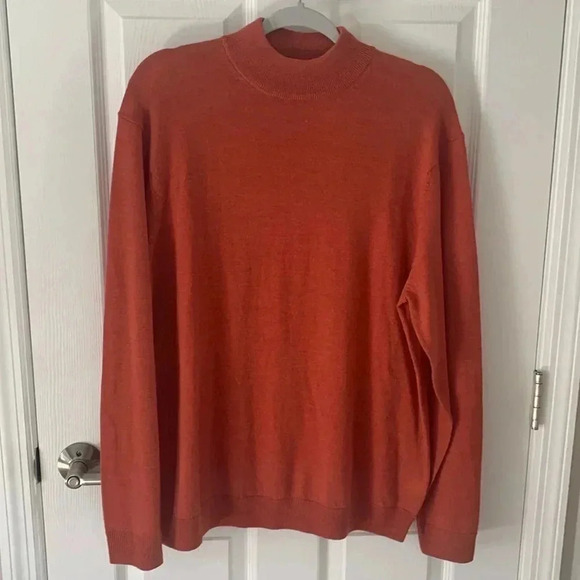 Turnbury Extra Fine Merino Wool Mock neck sweater size Large - Picture 1 of 7